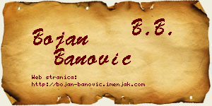 Bojan Banović vizit kartica
